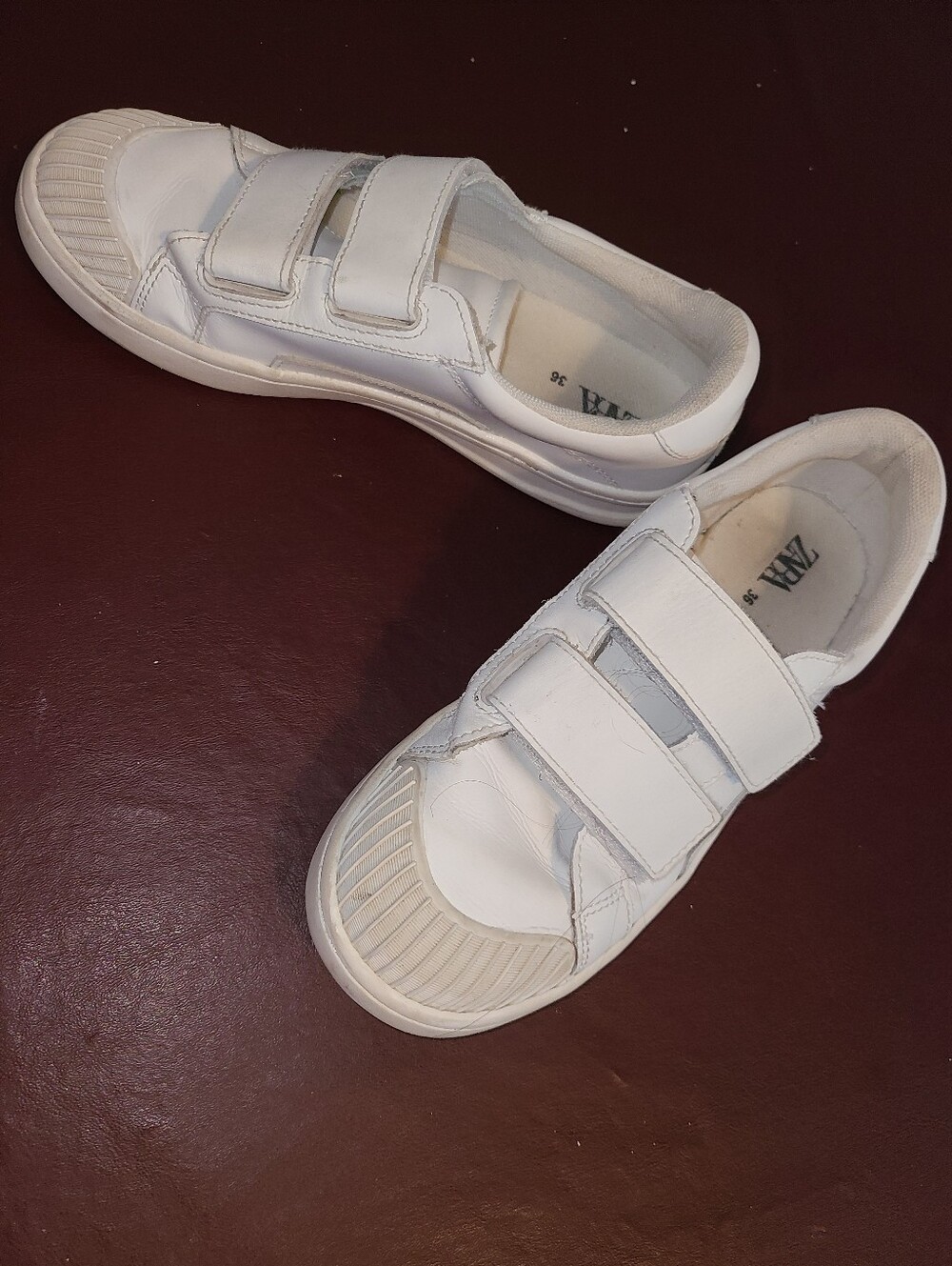 Zara Kids White Velcro Strap Sneakers